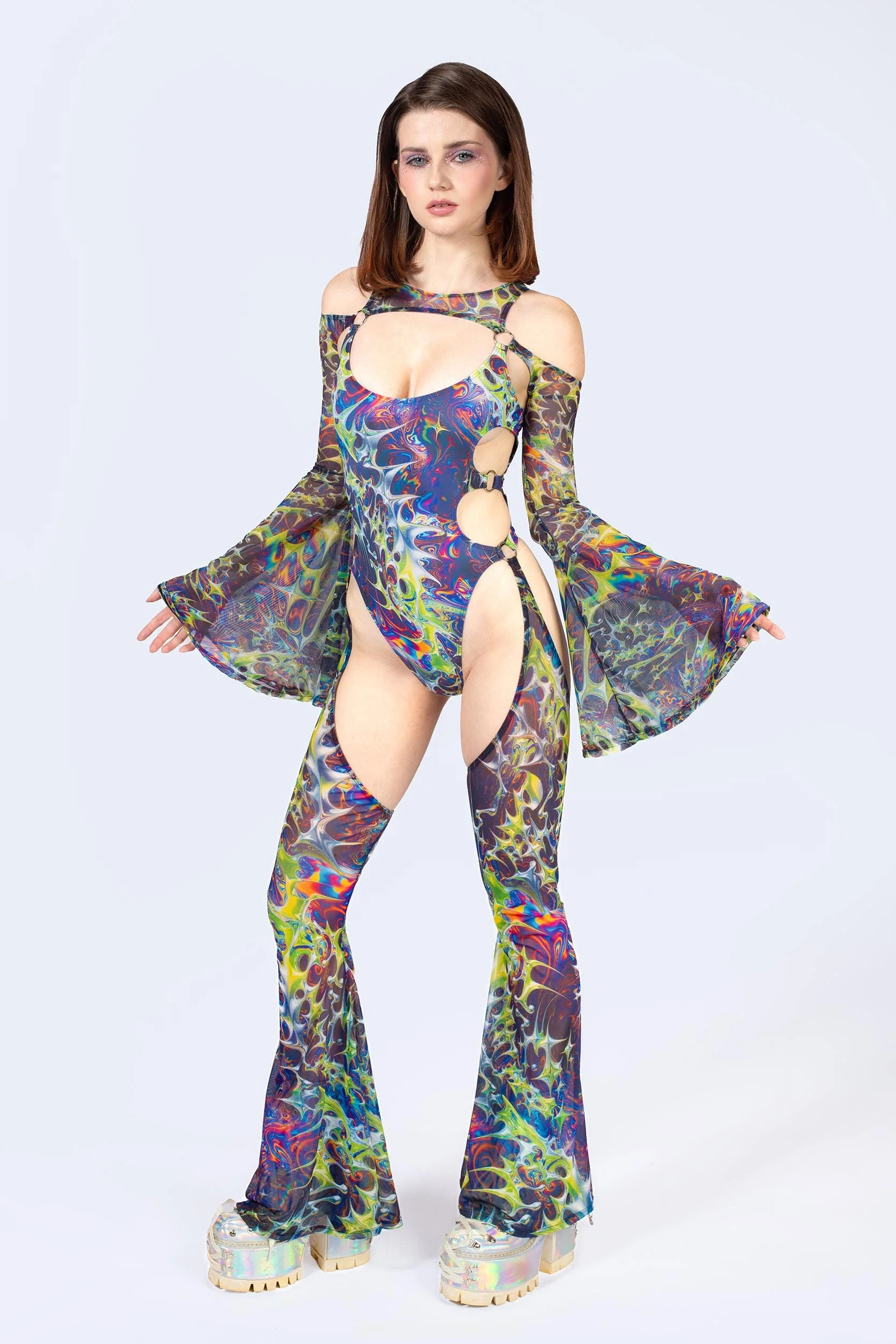 Future Millennium Flared Chaps Catsuit - Image 3