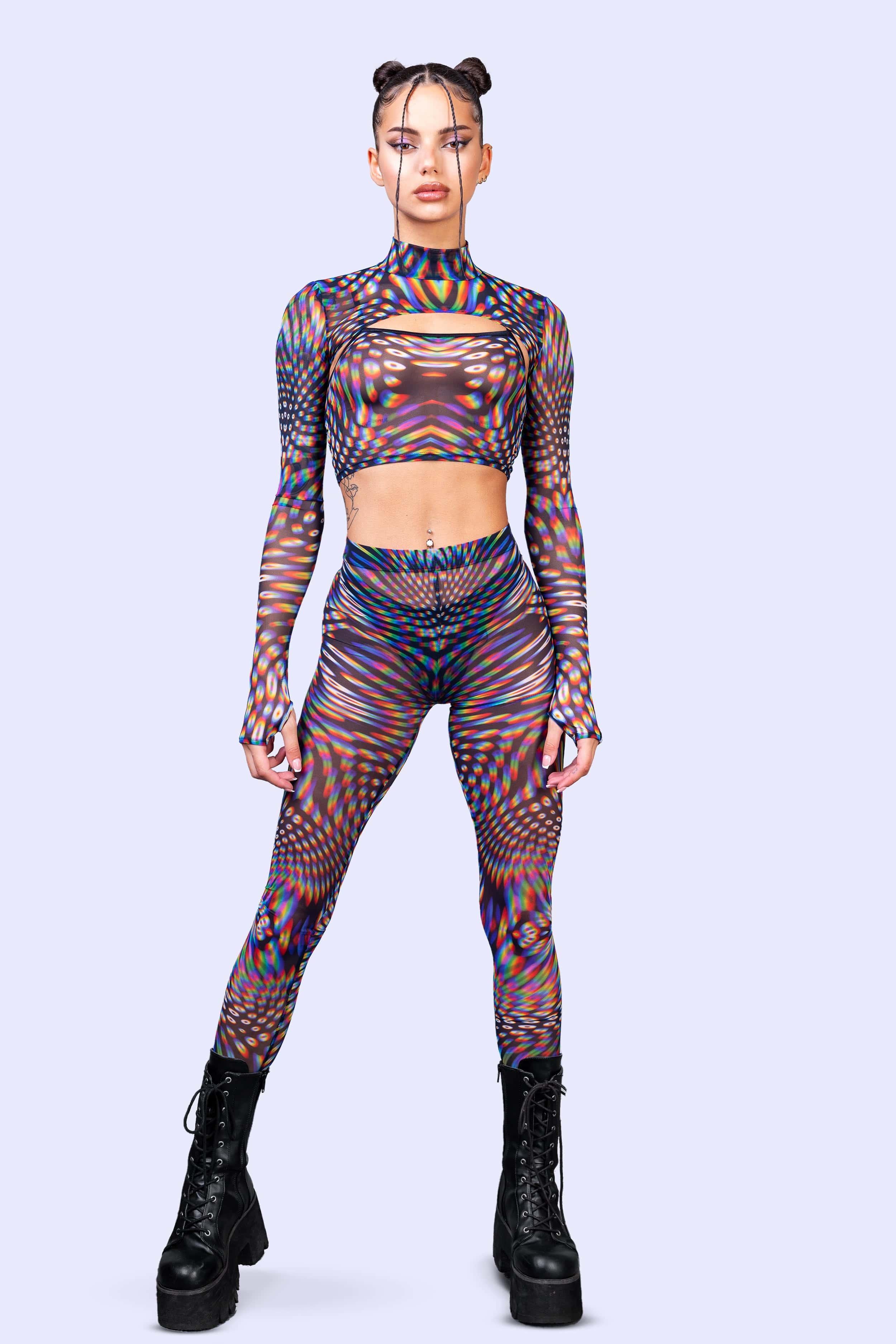 Pulsar Mesh 2 Piece Shrug Top - Image 3