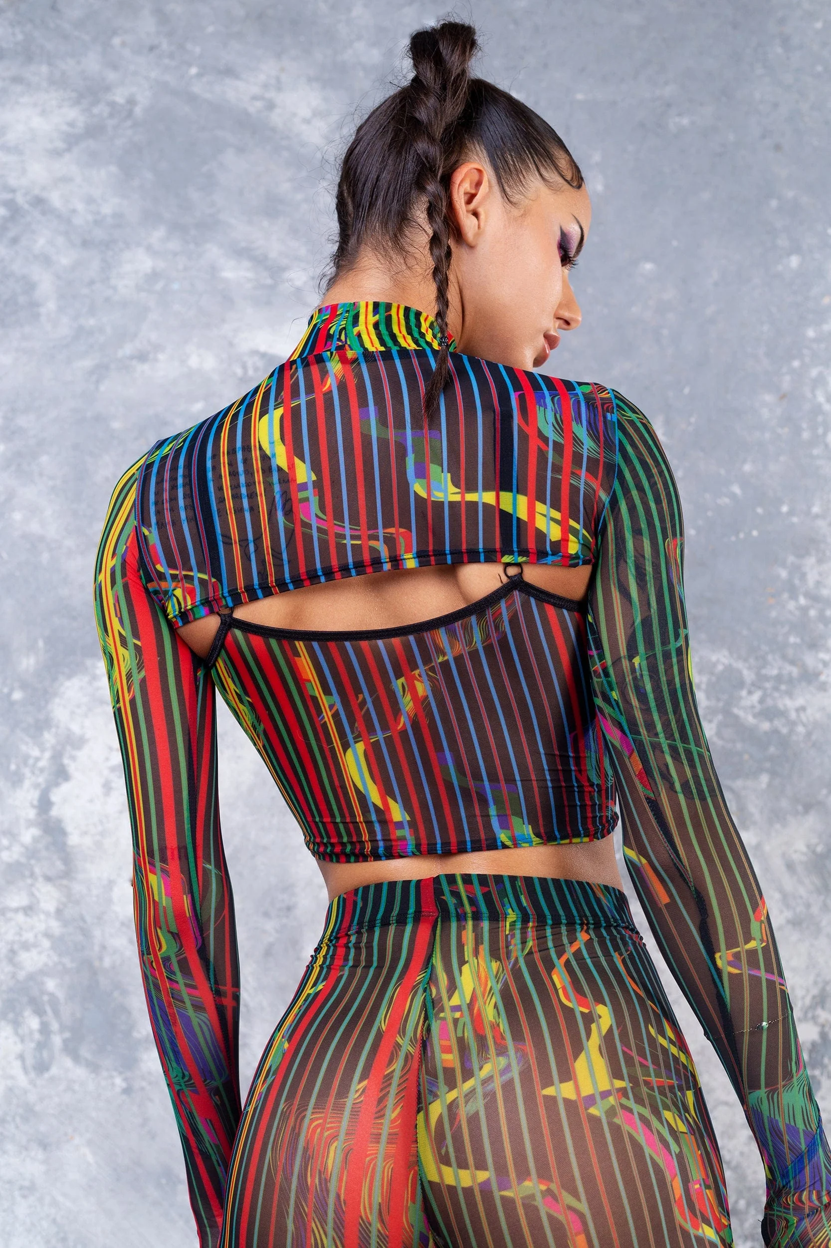 Simulation Mesh 2 Piece Shrug Set - Image 3