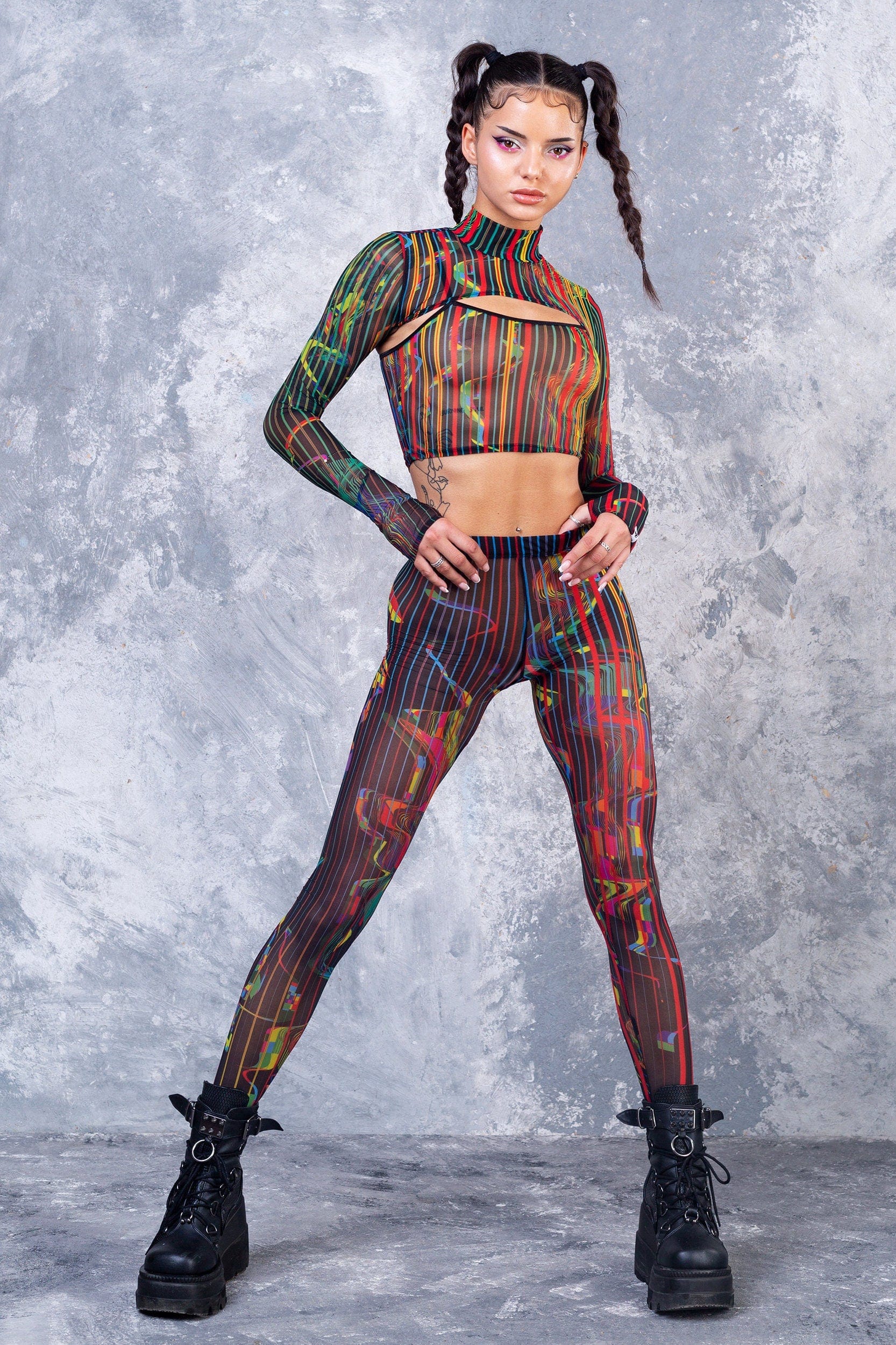 Simulation Mesh 2 Piece Shrug Top - Image 3