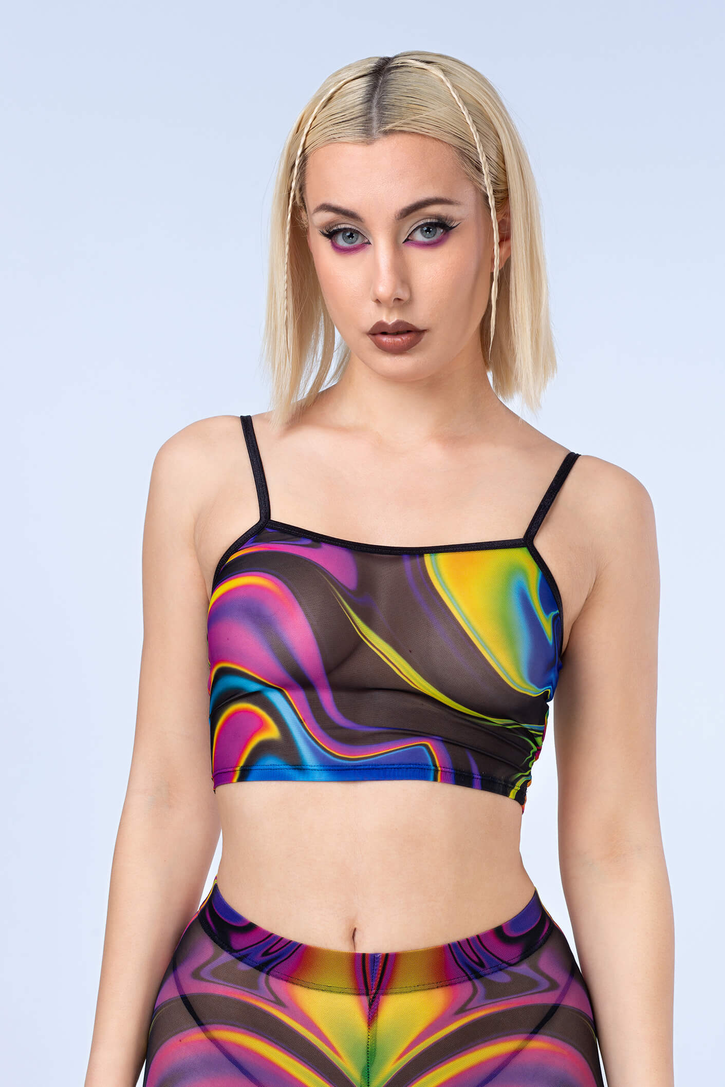 Space Fuel Mesh 2 Piece Shrug Top - Image 3