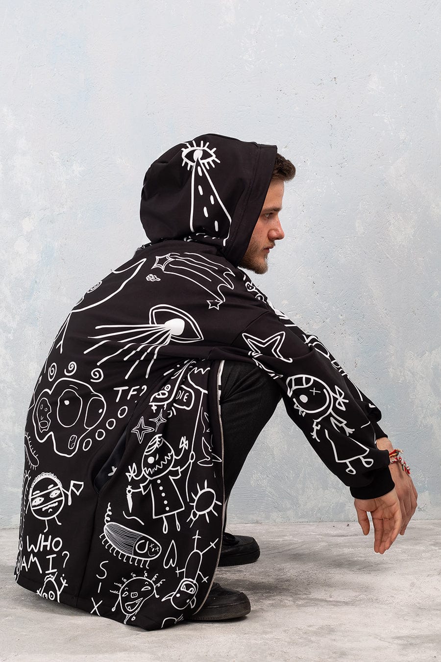 Ugley Dark Male Zippy Hoodie - Image 4