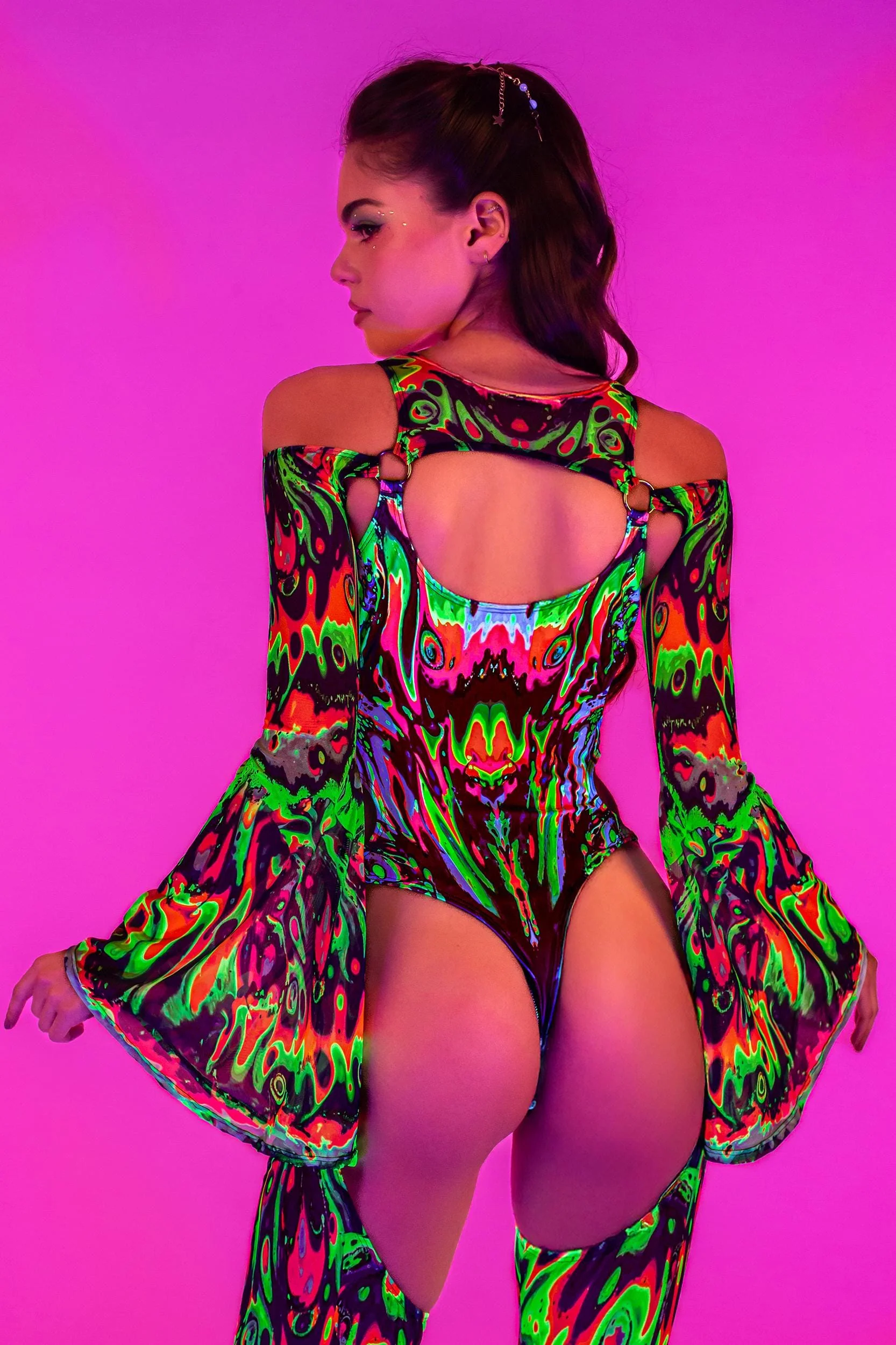 Wavy Gravy Flared Chaps Catsuit - Image 3