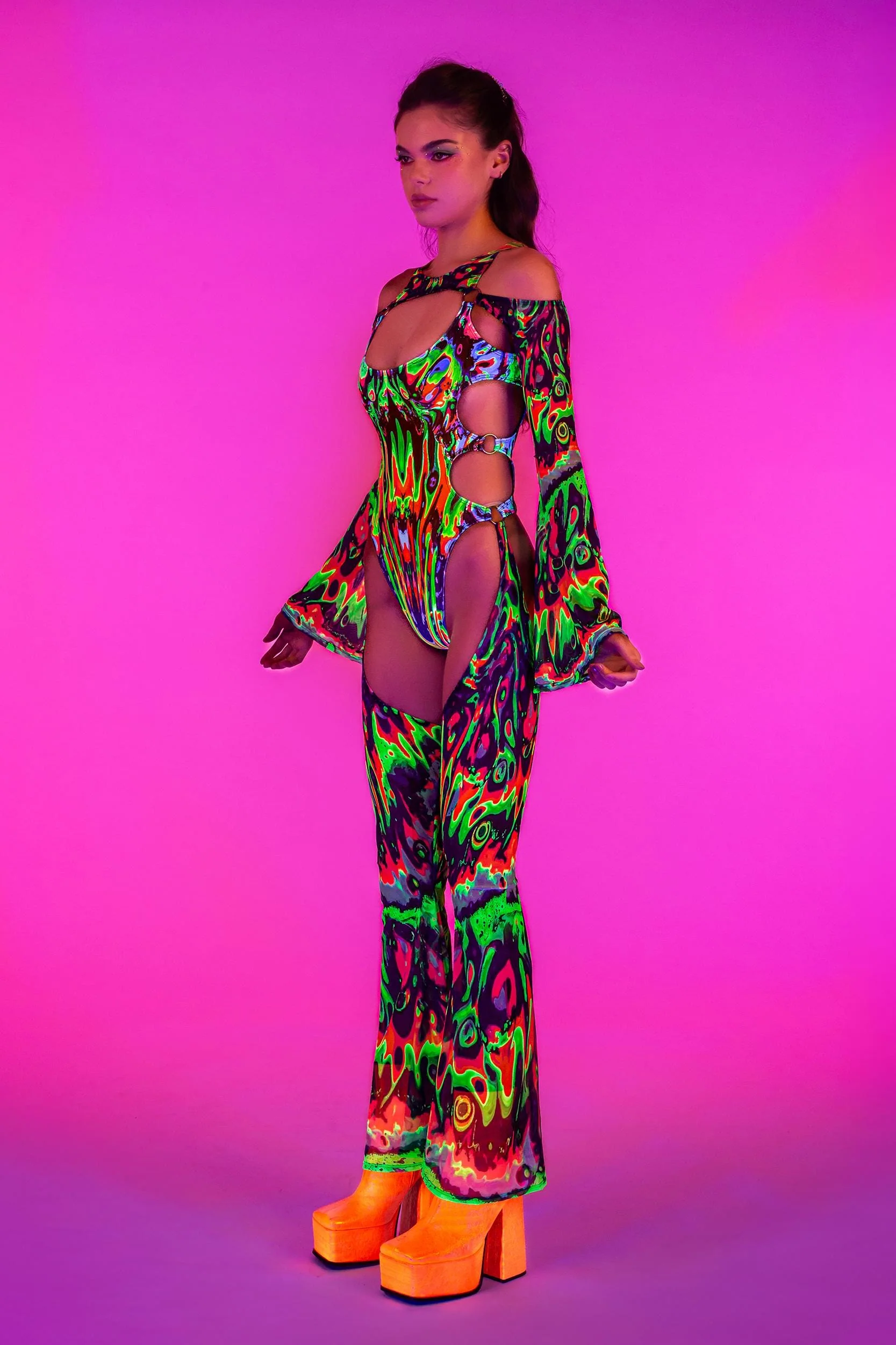 Wavy Gravy Flared Chaps Catsuit - Image 5