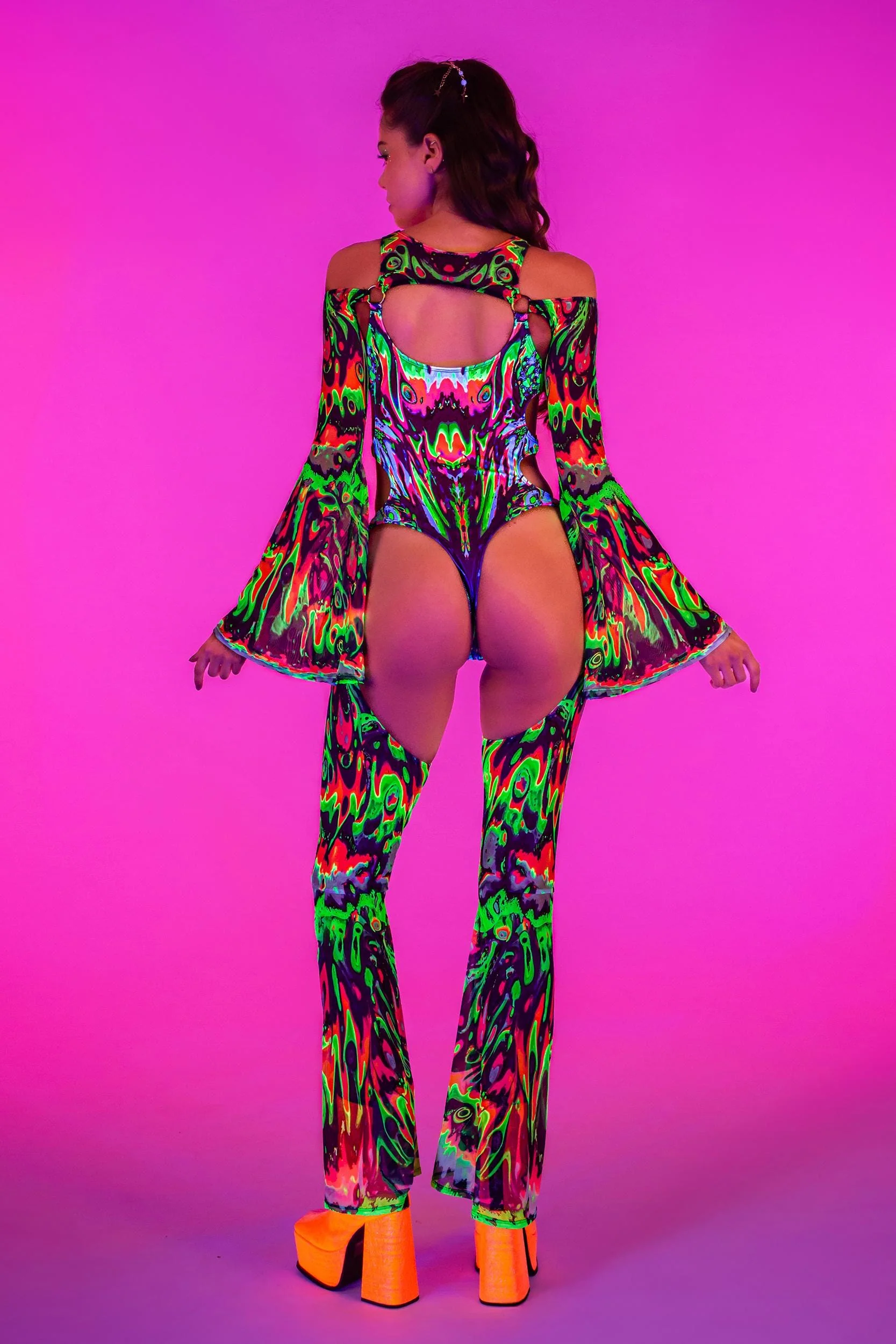 Wavy Gravy Flared Chaps Catsuit - Image 6