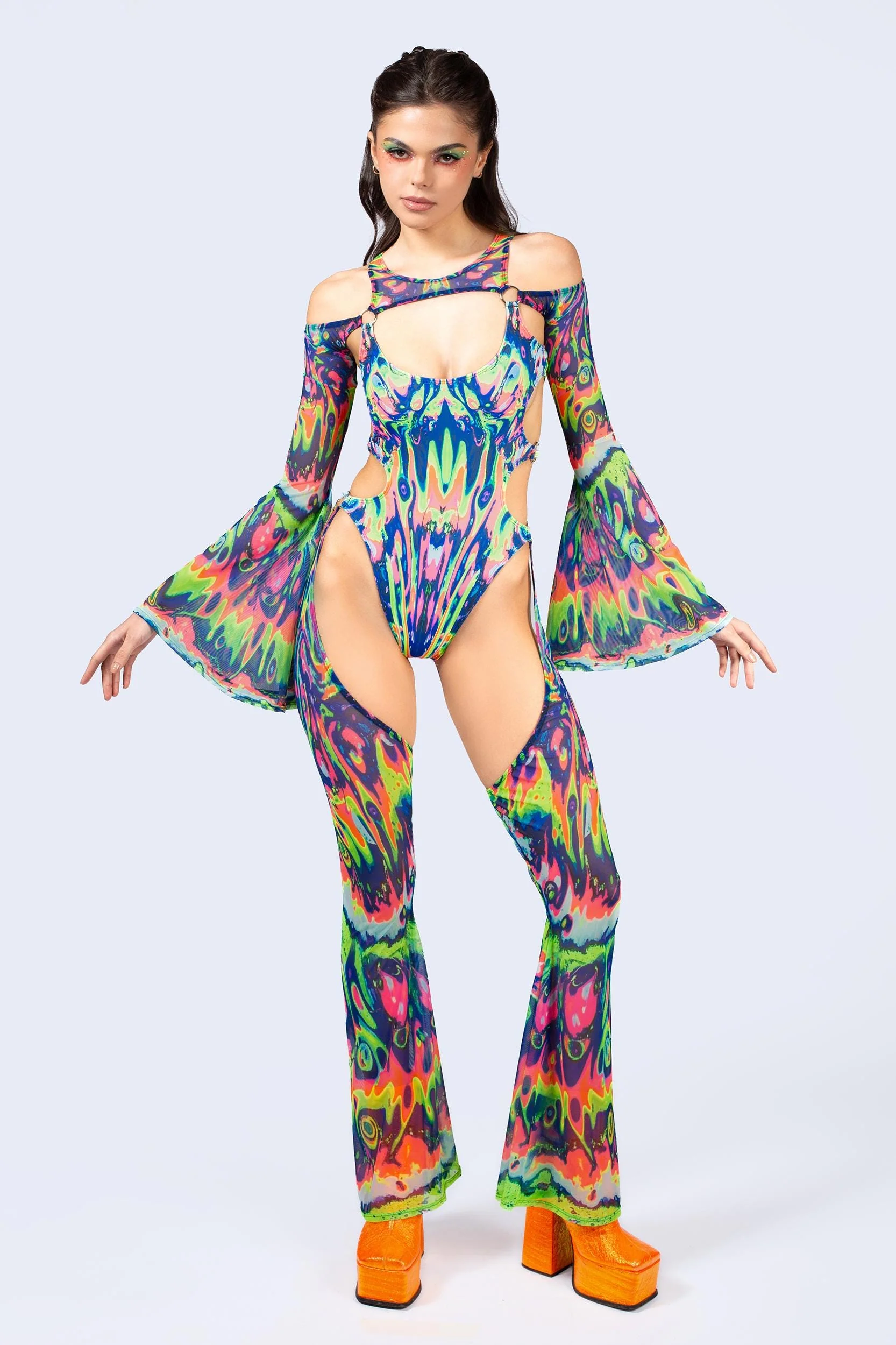 Wavy Gravy Flared Chaps Catsuit - Image 8