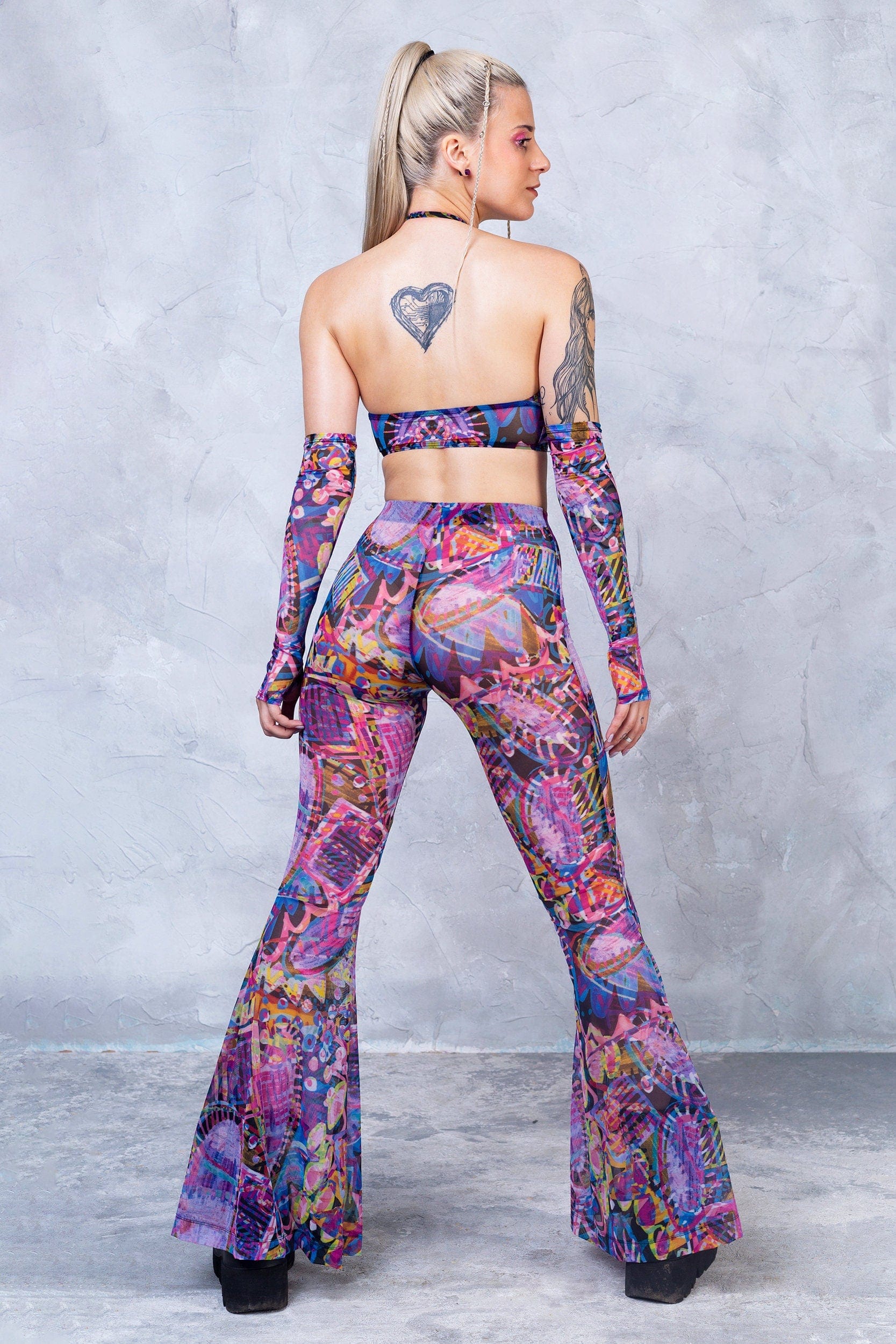 Woodstock Halter Criss Cross Mesh Top - Image 4